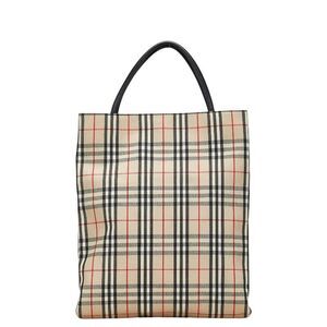 Burberry Nova Check Canvas Leather Handbag